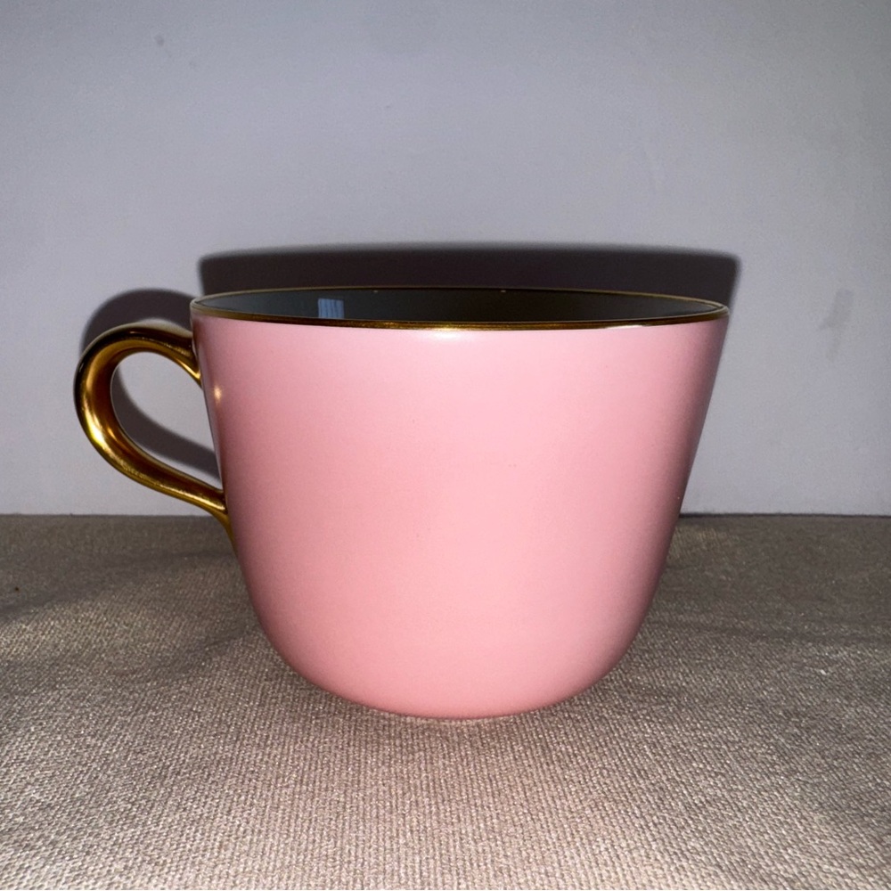 Vintage Okura, "Iromaki Pink" pattern Teacup Only Made in Japan Gold Trim